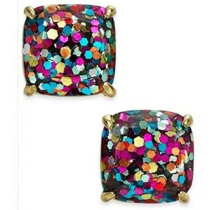 kate spade Glitter Crystal Square Stud Ear…